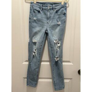 American Eagle Jeans 6 Regular Womens Super Hi Rise Lightwash Dream Jean Jegging